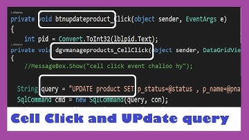CELL CLICK EVENT AND UPDATE BUTTON QUERY