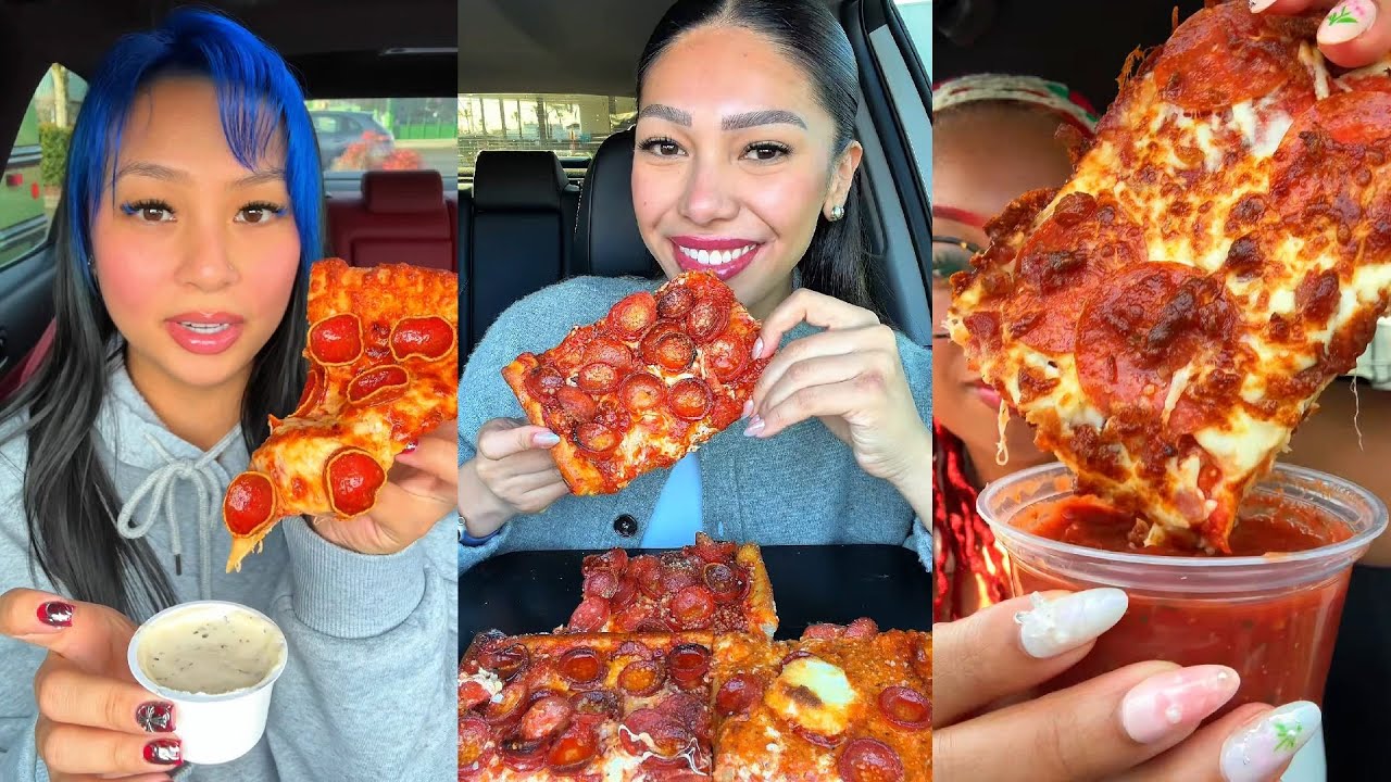 TIKTOK Mukbang Compilation | Pizza Hut, Wingstop, Chipotle, McDonald's, Del Taco & More!