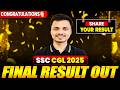 SSC CGL 2025 FINAL RESULT OUT🎉