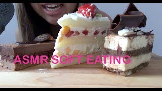 ASMR Chocolate Cake + Triamisu + Fruit Cake Mukbang (SOFT EATING SHOW) | Oishi Asmr screenshot 3