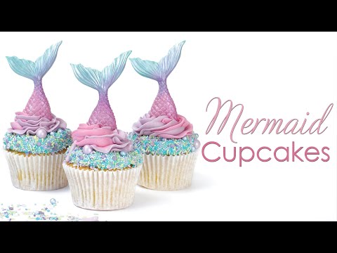 Mermaid Tail Cupcakes Tutorial - with 2 Tone Buttercream amp Sprinkles