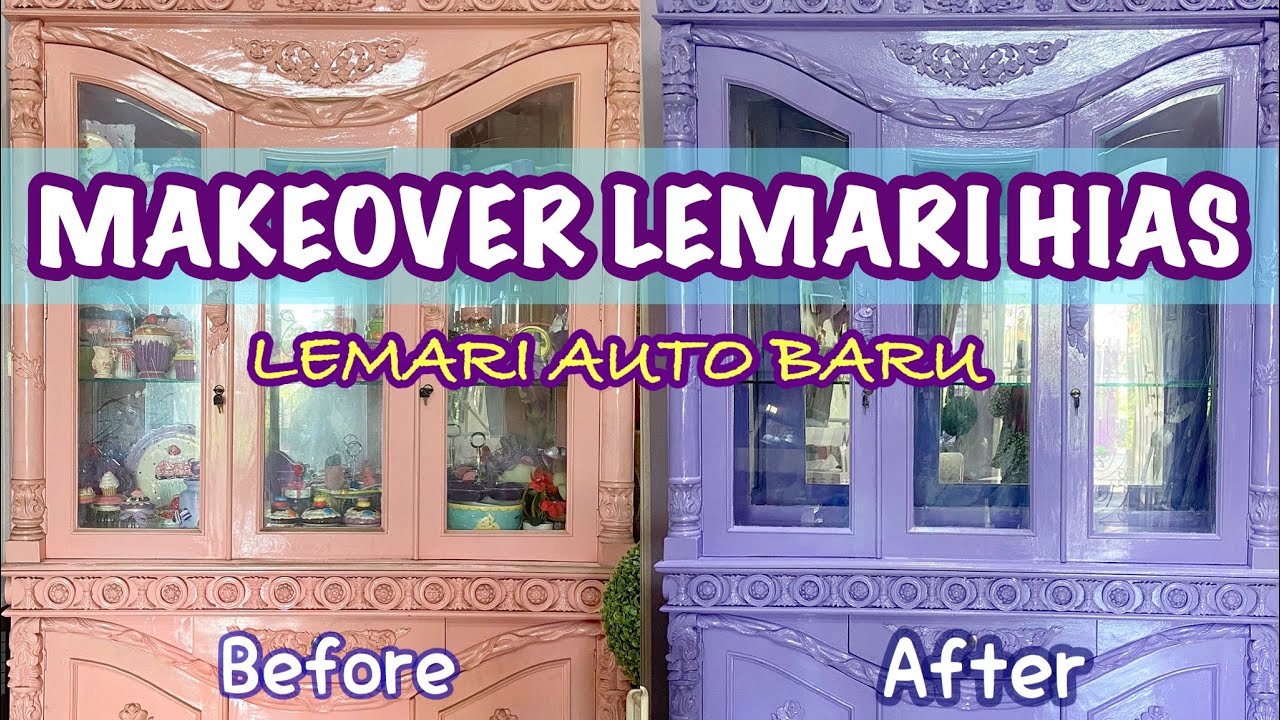 MAKEOVER LEMARI  HIAS PINK  jadi UNGU LEMARI  AUTO BARU 