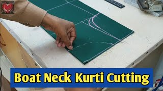 Boat Neck Kurti Cutting in Easy Way | Mohammad Tahir