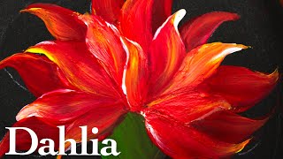 How to paint a dahlia for beginners | One stroke| Flower side view