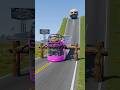 Long Colourful Capsule Bus &amp; City Bus vs Log Trap - BeamNG.Drive #shorts #beamngdrive