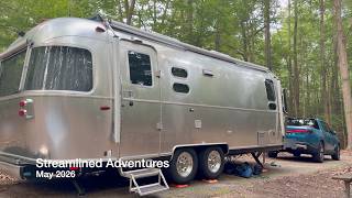 Tango's first time camping in the Airstream!