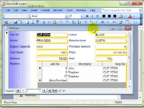 AM 5415 Linked subforms Microsoft Access 2003