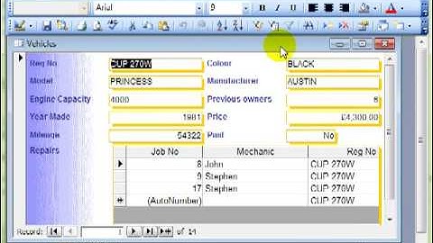 AM 5415 Linked subforms Microsoft Access 2003