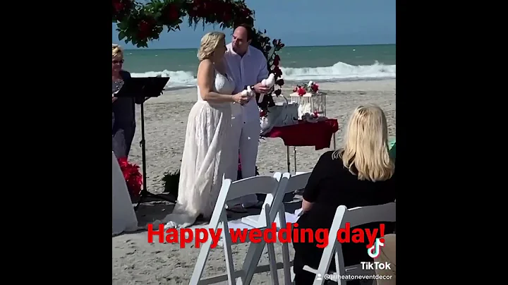 Venice beach wedding. Full of red beautiful roses.