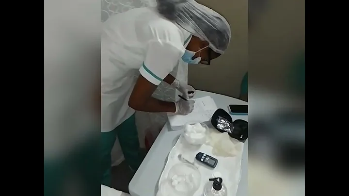 patient care assistant demonstrating diabetic asse...