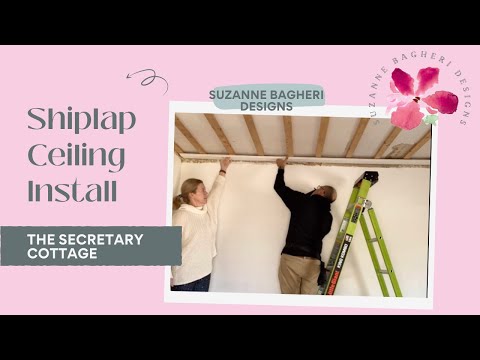 How to Install a Shiplap Ceiling - The Secretary Cottage