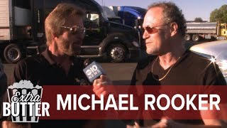 Michael Rooker takes the microphone and interviews random people