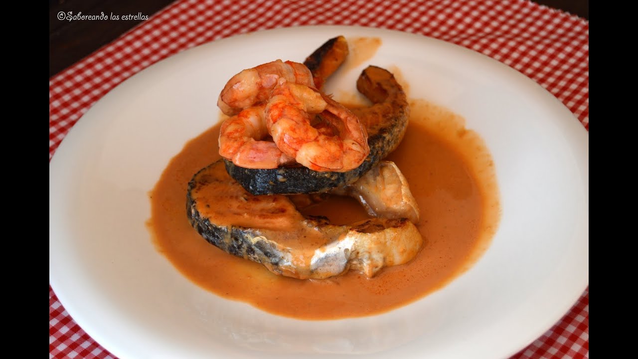 Salmón con Salsa de Gambones - Bajo en calorías