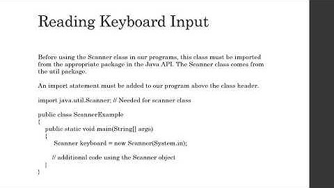 Reading Keyboard Input