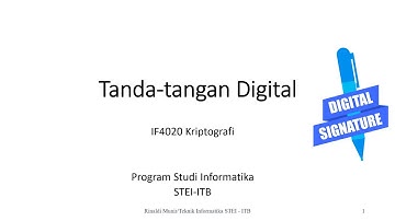 Kripto 33 : Tanda tangan digital (digital signature)