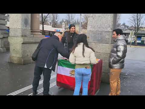 Lucerne, Switzerland: MEK Supporters Held an Exhibition in Solidarity With the Iranian Revolution.