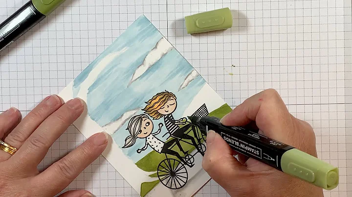 Stampin' Blends Colouring with Stamp with Laurie