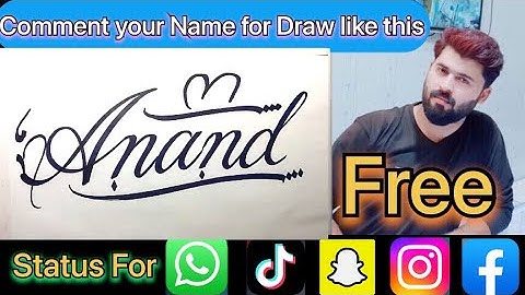 Anand Name Signature Calligraphy Status | How to Cursive write with cut Marker #anand @anand