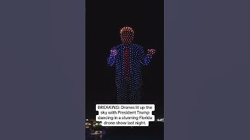 Drones lit up the Sky as a Version of a dancing President Trump 😛