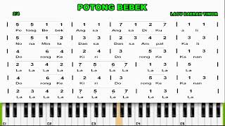 #not piano tutorial ( not angka ) lagu potong bebek - lagu daerah timor