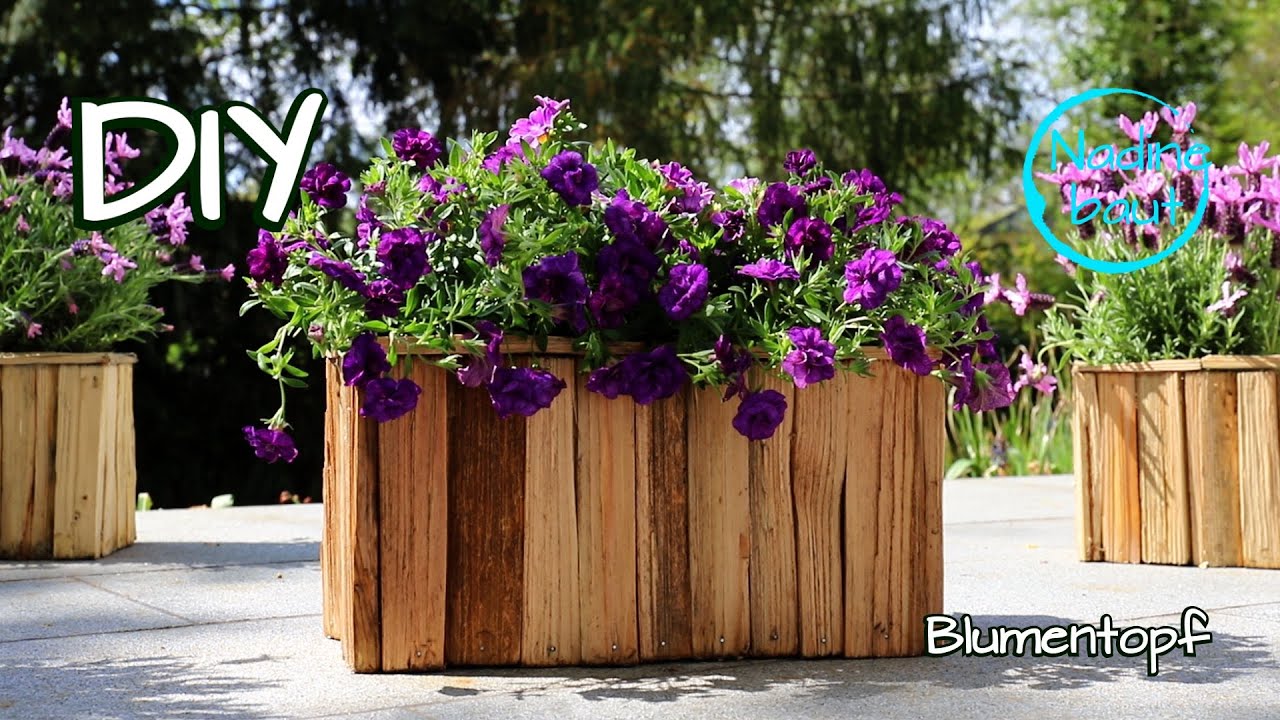 Pflanzkübel selber machen - Blumentopf aus Holz - Pflanzgefäß selber bauen - Gartendeko DIY