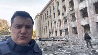 Донецк. Обстрел городской администрации.