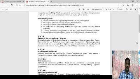 POWER SYSTEM OPERATION & CONTROL