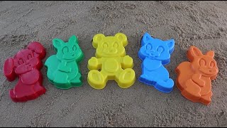 Learn Colors for Children sand molds Finger Family Song Nursery Rhymes dog bear