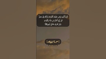 سورة القصص الآية ٨٤ و ٨٥ بصوت الشيخ محمد صديق المنشاوي