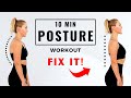 🔥FIX YOUR POSTURE IN 10 MINUTES | Best Standing Exercises🔥