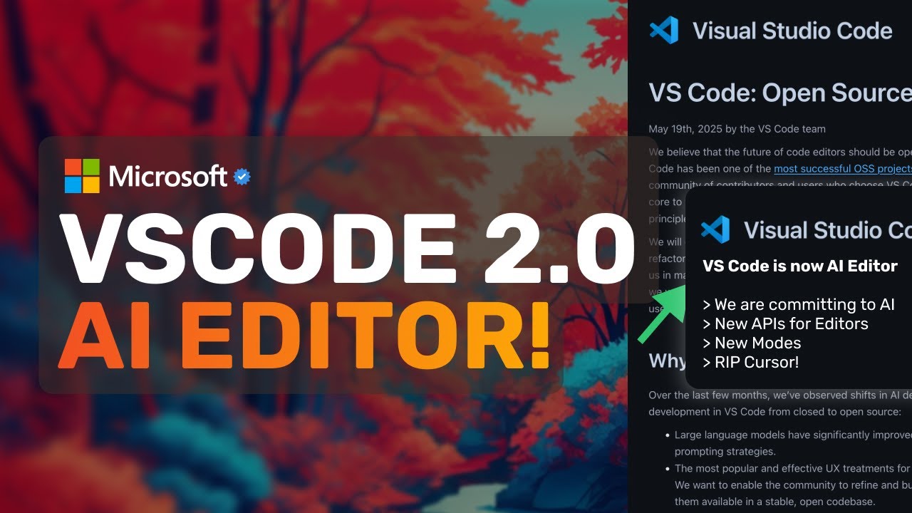 Code Just Microsoft just opensourced Github Copilot & Changed VS Code FOREVER ...