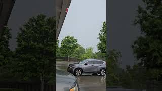 Storm rain and wind with lightning