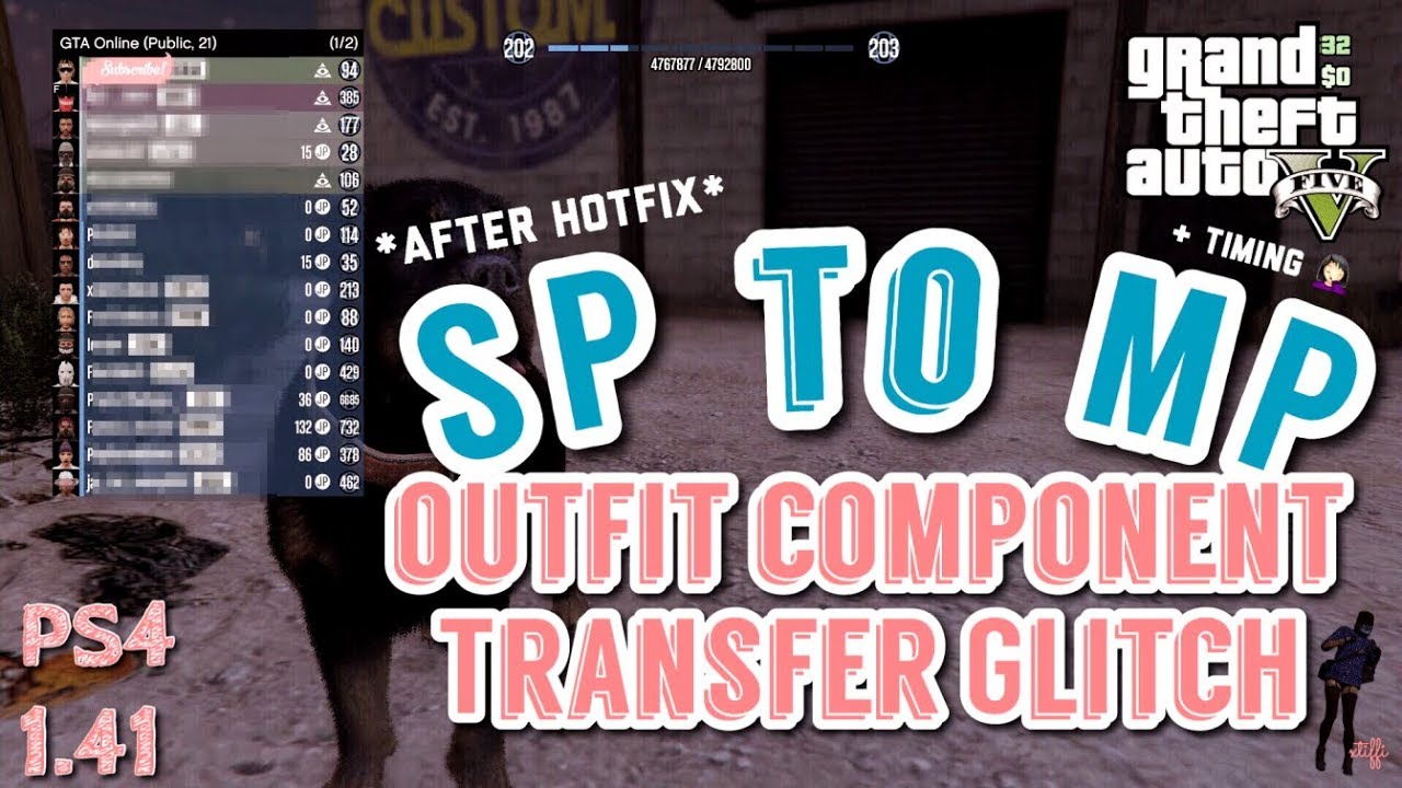 *PATCHED* GTA5 | *PS4* SP to MP Outfit Component Transfer Glitch 1.41 (Director Mode Glitch)