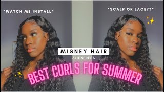 WATCH ME INSTALL THIS CURLY FRONTAL | BEST CURLY HAIR FOR SUMMER| ALIEXPRESS CURLY HAIR