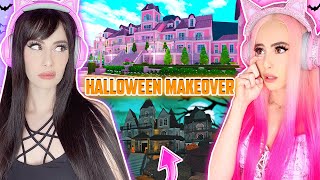 MY EVIL TWIN GAVE MY PINK GLAM MANSION A HALLOWEEN MAKEOVER IN BLOXBURG (SHE WANTED ME TO HATE IT)