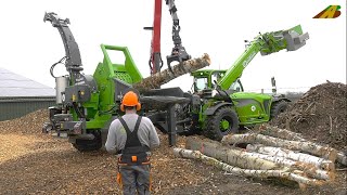 Holzernte 2022 neue Technik bei der Hackschnitzelproduktion Energieholz Forstwirtschaft wood chipper