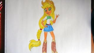 How to draw my little pony equestria girls Applejack, как нарисовать пони(SUBSCRIBE http://www.youtube.com/channel/UCP3MUIw4Nd-eG8sCLSOL8eg?sub_confirmation=1 How to draw cartoon characters How to draw My Little ..., 2014-12-11T02:33:58.000Z)