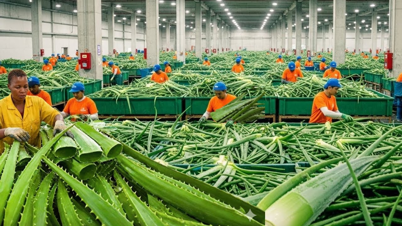 From Aloe Leaf to Juice Inside the Aloe Vera Juice Factory (Complete Production Line)