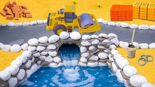 DIY Mini Stone Waterfall Pond - Building a Beautiful Rock Canal with Flowing Water