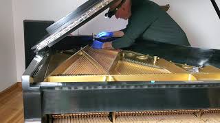 Restoring An Old Steinway Piano- Seating Strings On Bridge