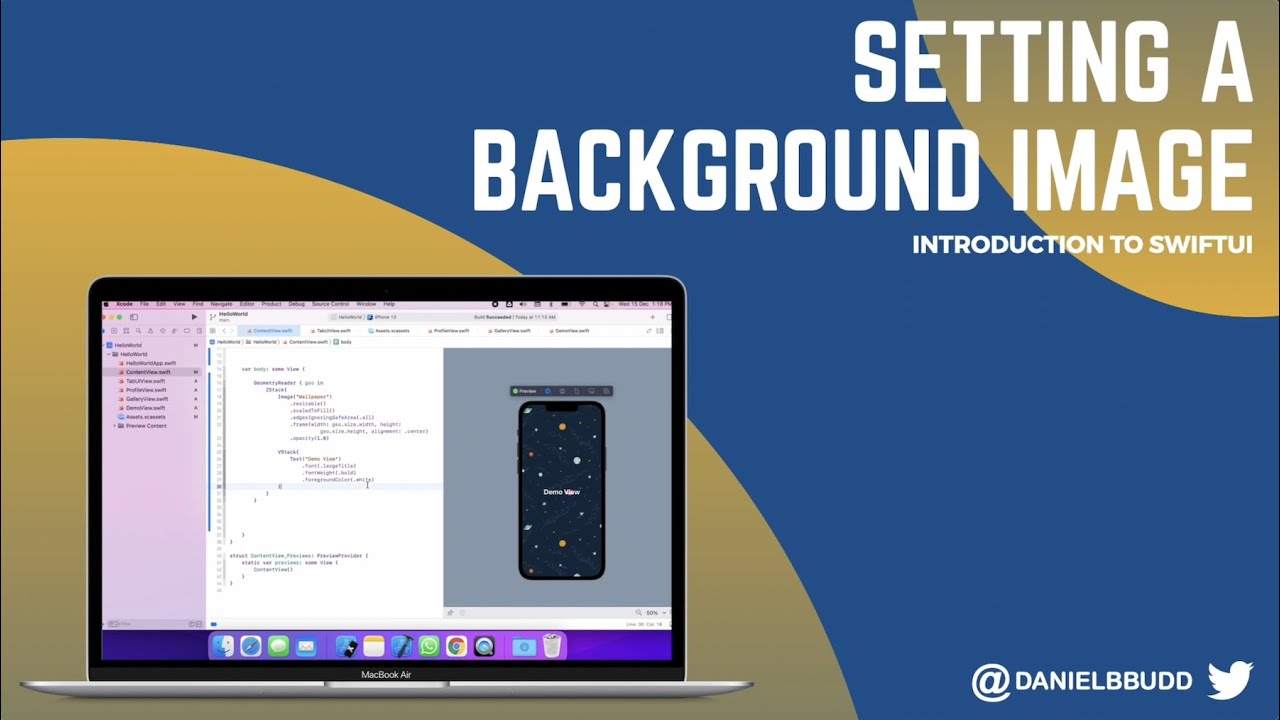 Setting a Background Image - 10 - Introduction to SwiftUI - YouTube