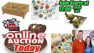 Live 3hr Auction Jewelry boxes  Carousel horses  Vintage trinkets  Coins and more!