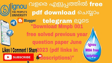 mmpb 001 june.2023  free solved previous year question paper pdf links in description