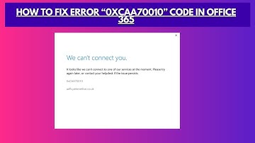 How to Fix Error “0xCAA70010” Code in Office 365