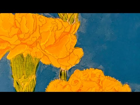 #392 Yellow Carnations for @ArtLover831 #arttherapy  #blindartist #disabilitypride #watercrylic #cal