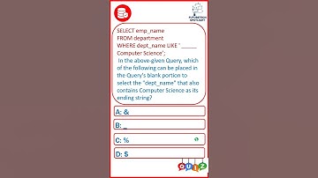 #9 - DBMS MCQ with explanation | #placement | #programming | #viralshorts #technologyshorts