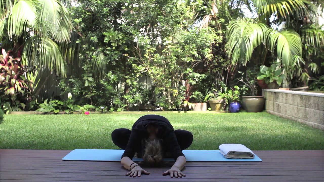 How to Relieve Back Pain and Stress - Basic Seated Yoga For Beginners ...