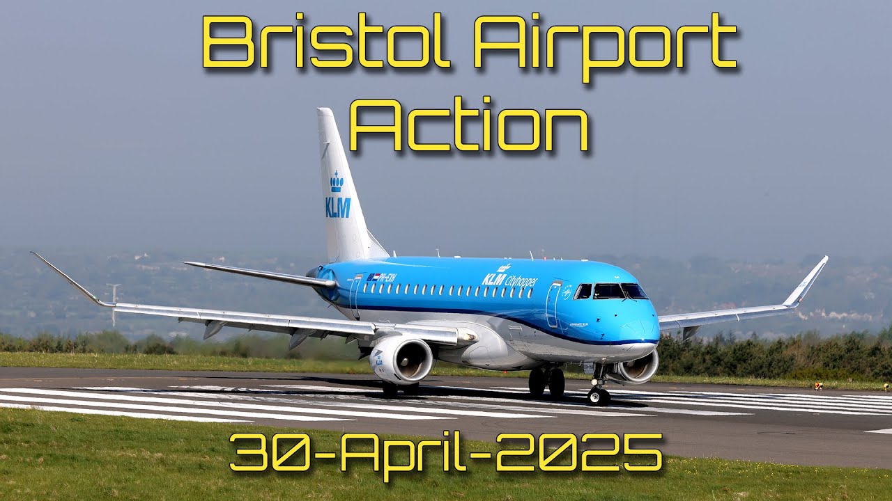 Aircraft action at Bristol Airport many arrivals and departures in lovely weather 30-Apr-2025
