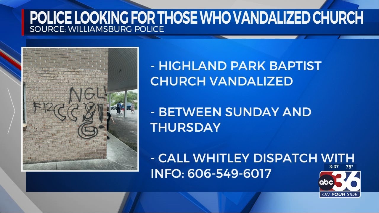 Williamsburg police investigating church vandalism - YouTube