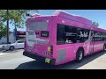 San Joaquin RTD bus 545 pink leaving